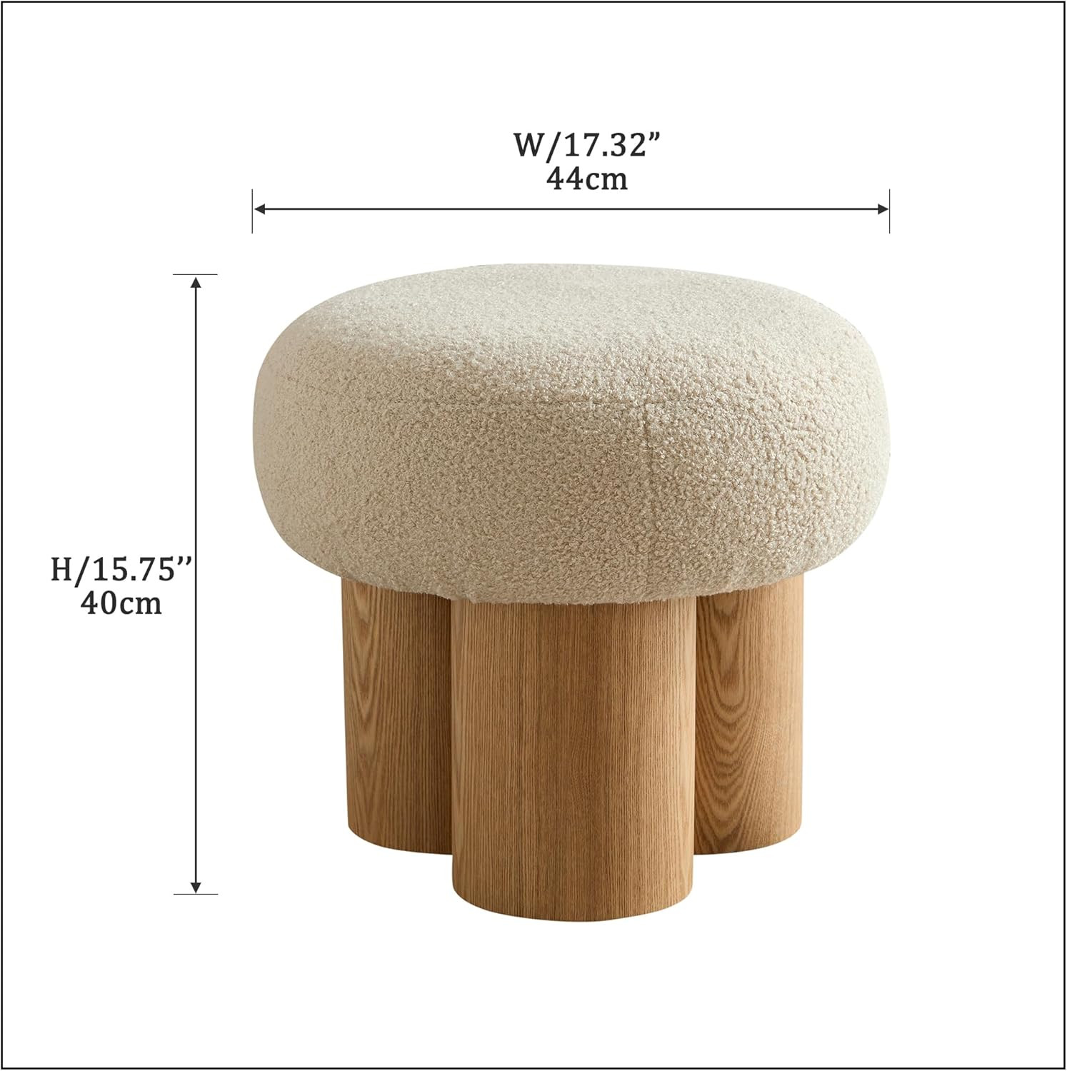 Round Footstool Ottoman Teddy Stool Small Upholstered Ottoman Shoe Changing Foot Stool Step Stool... | Amazon (US)