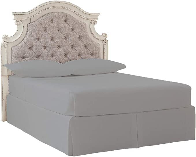 Signature Design By Ashley - Realyn Full Upholstered Panel Headboard - Chipped White | Amazon (US)