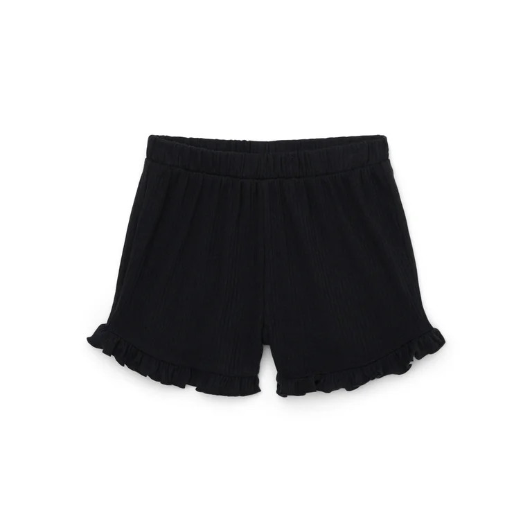 Garanimals Toddler Girl Ruffle Solid Rib Shorts, Sizes 18M-5T | Walmart (US)