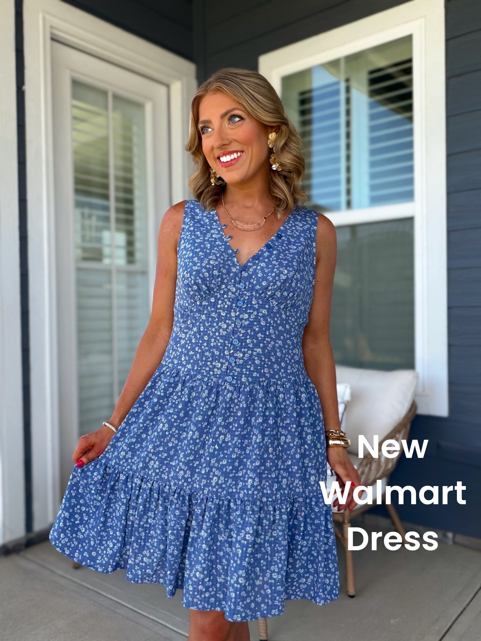 This blue floral dress is one of my favorite new Walmart fashion finds lately 💙 The fit is so flattering, lightweight, and easy to throw on for summer dinners, vacations, church, or everyday wear. It seriously looks SO much more expensive than it is!

The tiny floral print + tiered hem details make it feel extra feminine and timeless ✨

#WalmartFashion #WalmartDress #BlueDress #SummerStyle #FloralDress #AffordableFashion #WalmartFinds #EverydayStyle #SummerOutfit #CasualChic #WalmartNewArrivals #OOTD #MomStyle #EasySummerStyle #AffordableStyle #TieredDress #FeminineStyle #SummerWardrobe #CuteSummerOutfits #FashionFinds

#LTKootd #LTKPetite