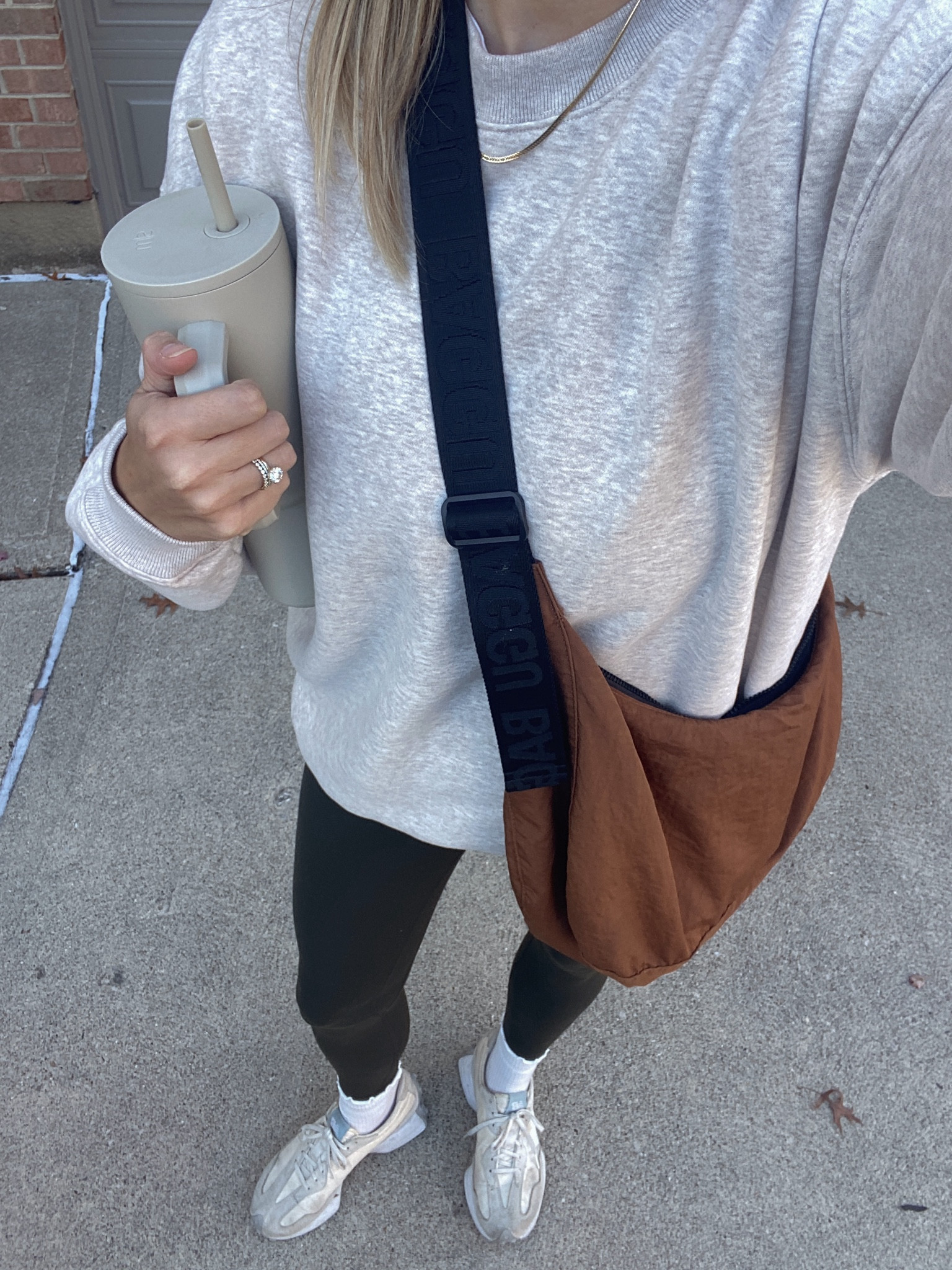 Casual friday mom ootd — finally got my favorite crewneck of all crewnecks in a solid color 👏🏼 I ordered my true size but in a tall

#LTKStyleTip #LTKSeasonal #LTKFindsUnder100