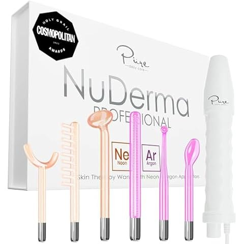 NuDerma Portable Handheld Skin Therapy Wand Machine w/Neon – Anti-Aging - Skin Tightening - Wri... | Amazon (US)