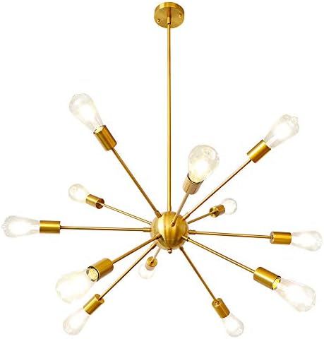 LynPon Sputnik Chandelier 12 Lights Modern Gold Brass Ceiling Light Fixture Industrial Vintage Pe... | Amazon (US)