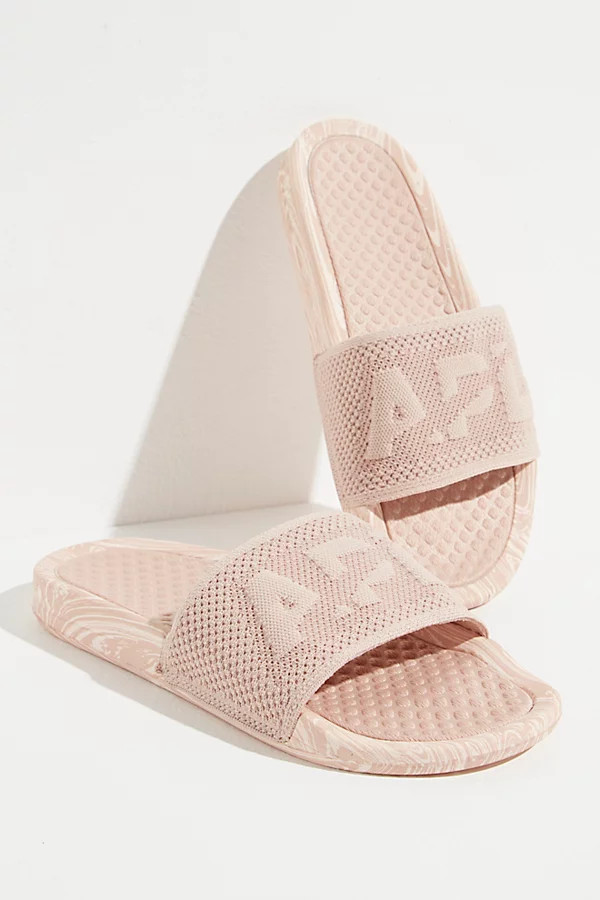 APL Big Logo Marbled TechLoom Slide Sandals by APL at Free People, Rose Dust / Creme Marble, US 7 | Free People (Global - UK&FR Excluded)