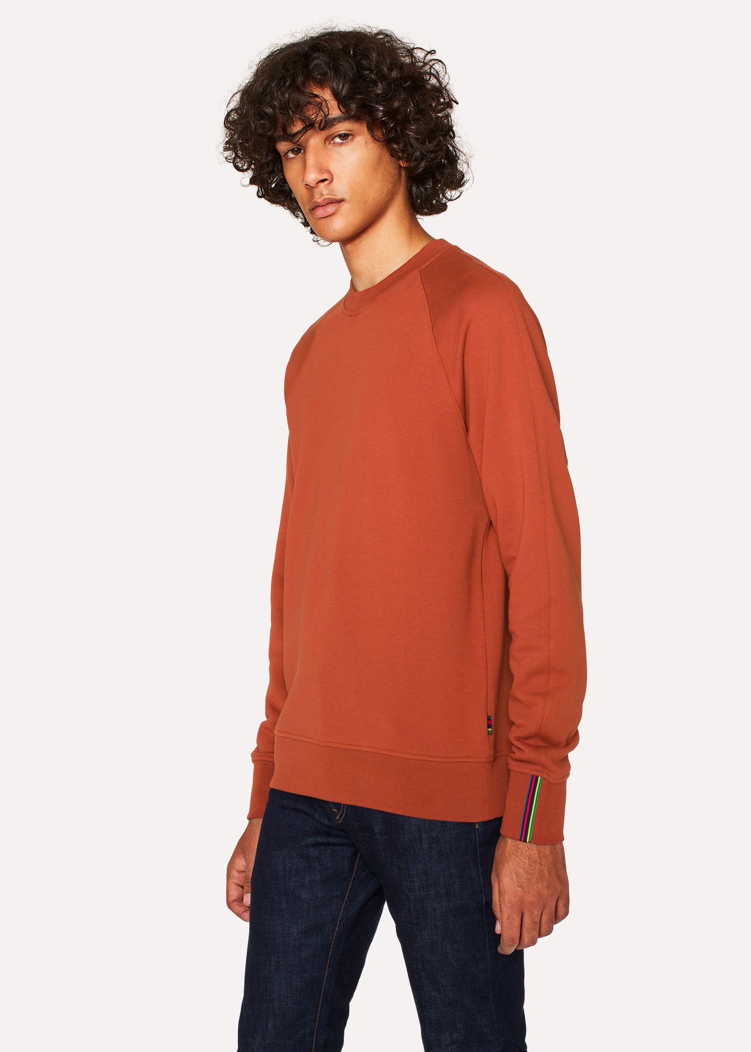 Men's Burnt Orange Cotton Raglan Sweatshirt | Paul Smith (Global)