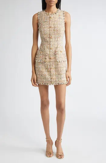 Cinq à Sept Adeline Metallic Bouclé Sheath Dress in Ochre Multi at Nordstrom Rack, Size 2 | Nordstrom Rack