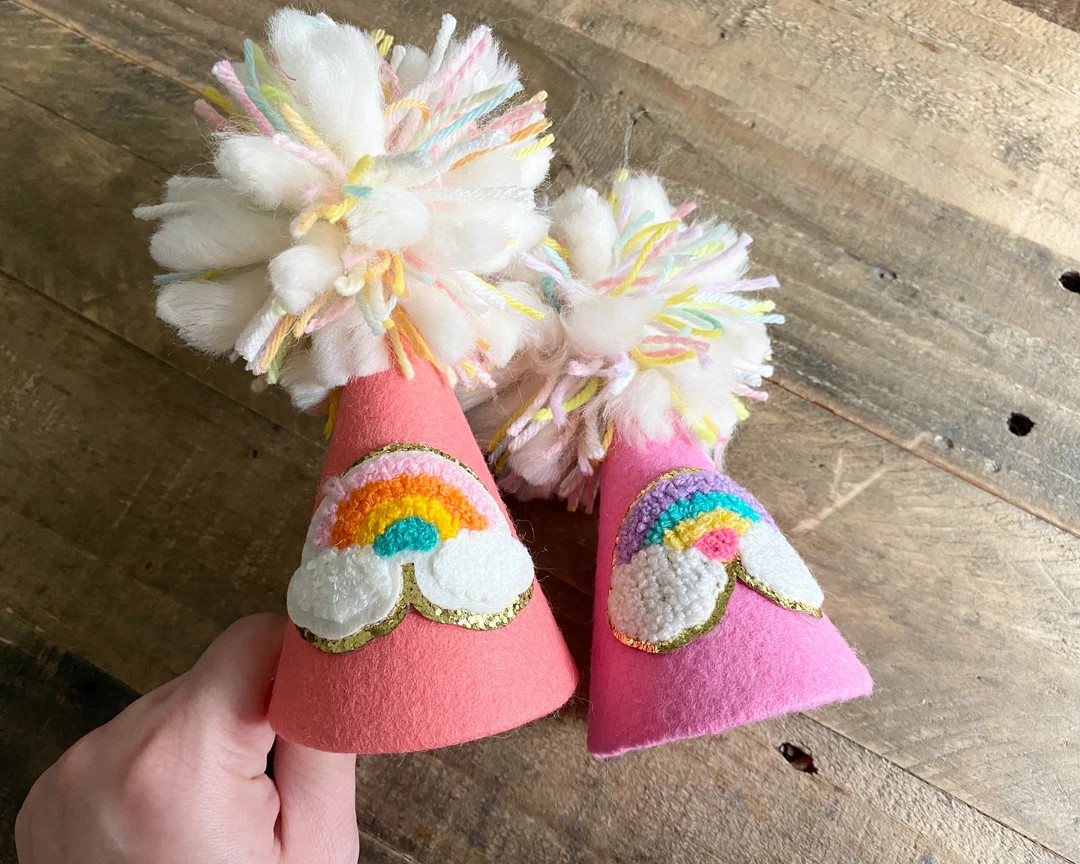 Ready to Ship Colorful Rainbow Birthday Hat Retro Whimsical - Etsy | Etsy (US)