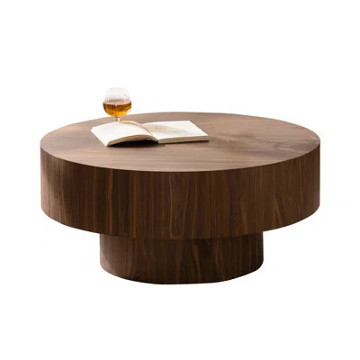 30.51" Round Walnut Coffee Table - Ideal For Living Room, Bedroom & Office Spaces | Wayfair North America