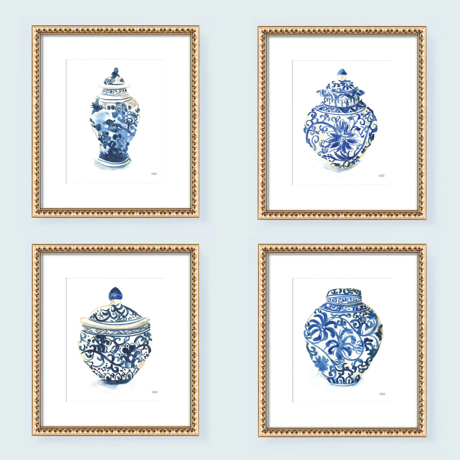 Ginger Jars Watercolor Paintings Ginger Jar Art Print Set of | Etsy | Etsy (US)