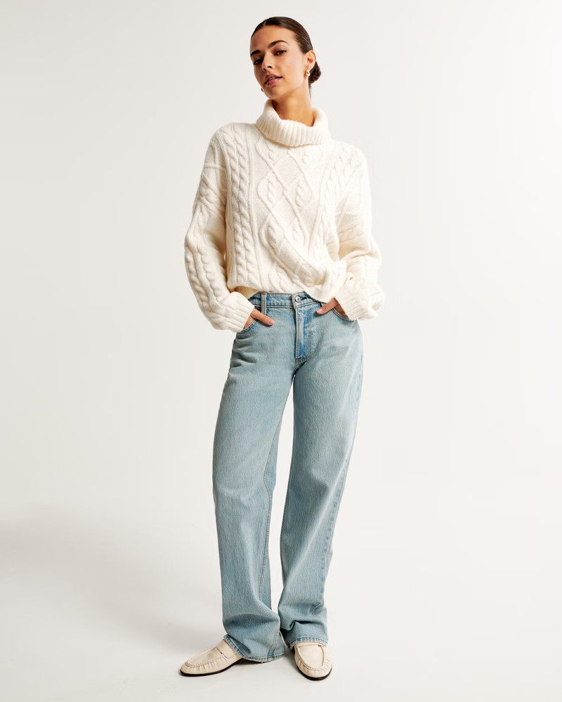 Cable Wedge Turtleneck Sweater | Abercrombie & Fitch (US)