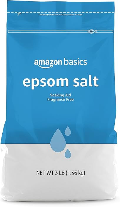 Amazon Basics Epsom Salt Soak, Unscented, Magnesium Sulfate USP, Muscle and Feet Relaxation, Soot... | Amazon (US)