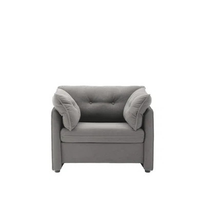 Chenille Oversized Armchair For Different Rooms - Living Room, Bedroom, Study, Balcony Soft Fabric, Fluffy, No Pilling, 35.78 In. Deep, Grey Various A | Wayfair North America