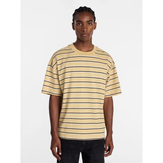 No Boundaries Stripe Pattern Tee with Short Sleeves, Men's XS-4XLT | Walmart (US)