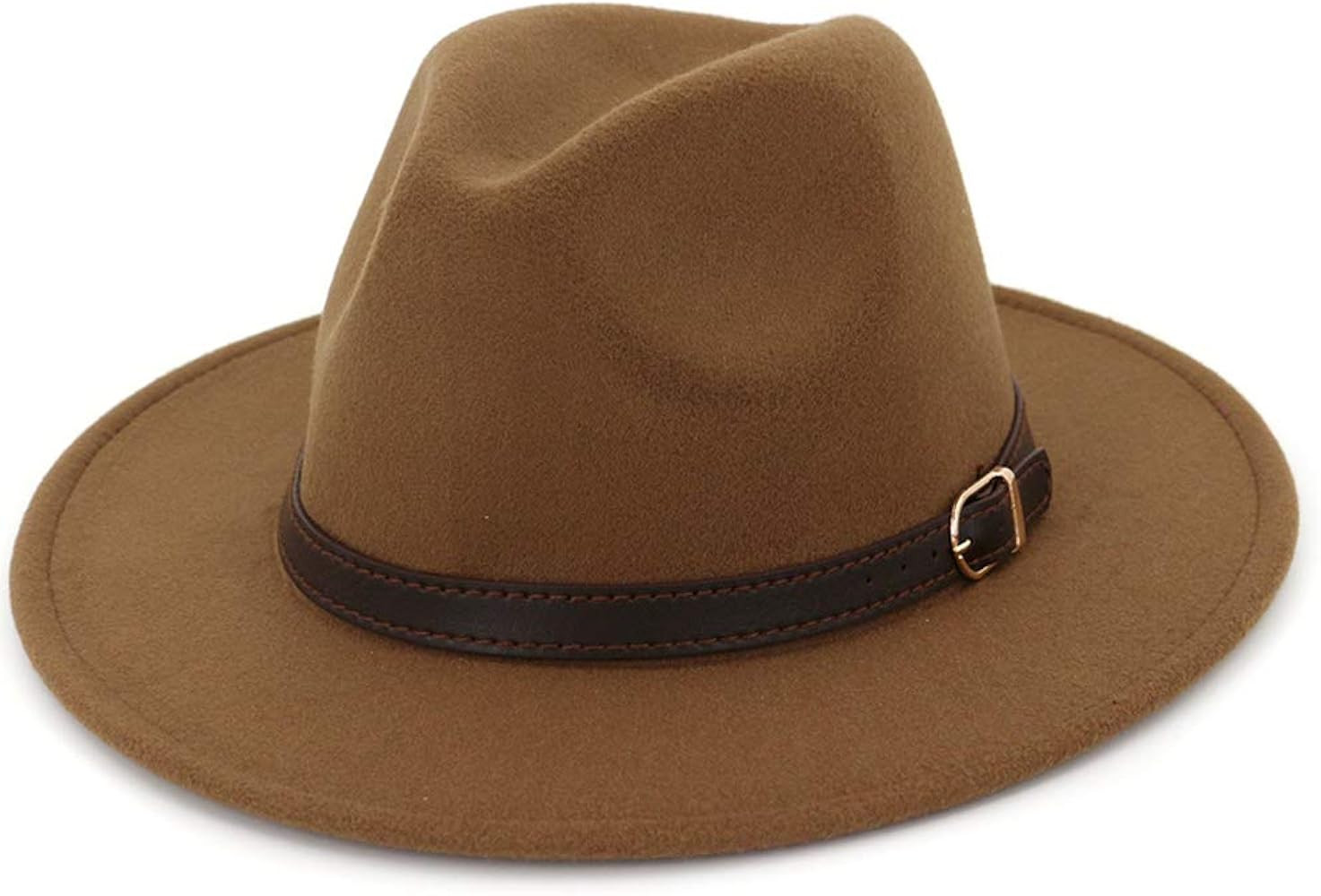 Lisianthus Men & Women Fedora Hat - Belt Buckle Wide Brim Panama Hat | Amazon (US)