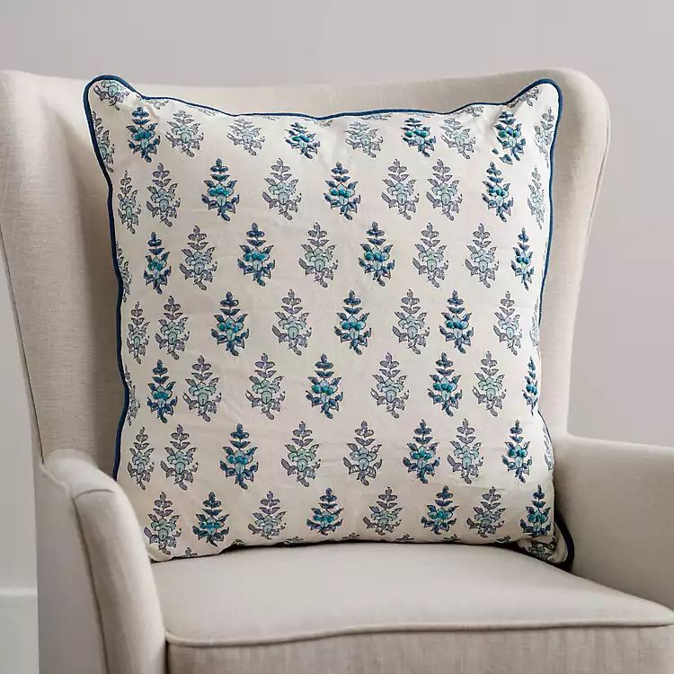 New! Blue Brynn Blooms Pillow | Kirkland's Home