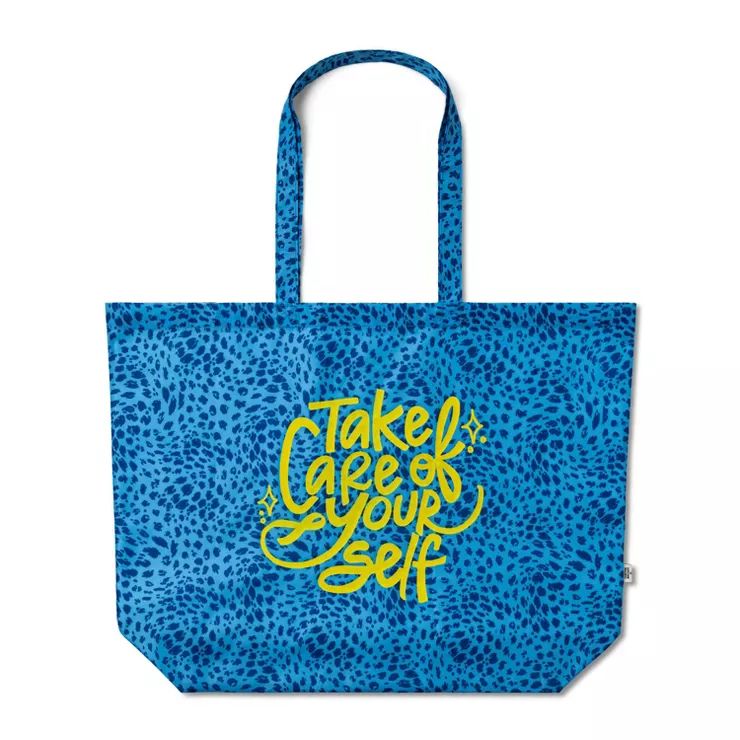 'Take Care of Yourself' Packable Tote Bag Blue - Tabitha Brown for Target | Target