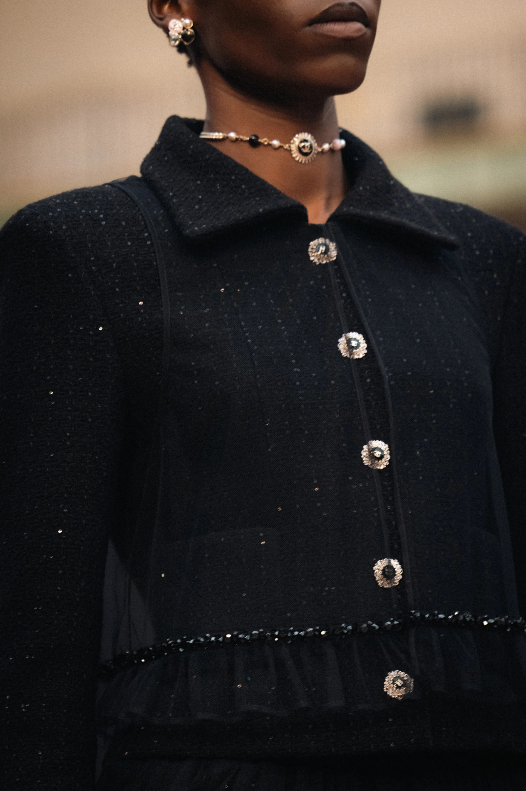 Jacket - Glittered wool tweed, black — Fashion | CHANEL | Chanel, Inc. (US)