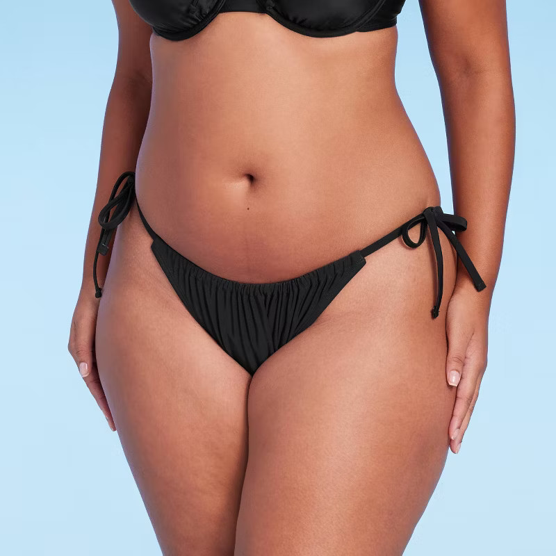 Women's Side-Tie Adjustable Coverage High Leg Bikini Bottom - Wild Fable™ | Target