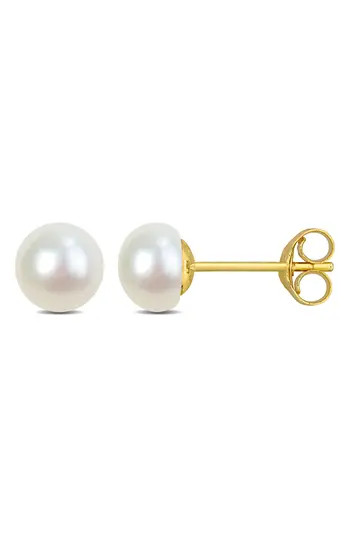 DELMAR Cultured Pearl Stud Earrings in White at Nordstrom Rack | Nordstrom Rack