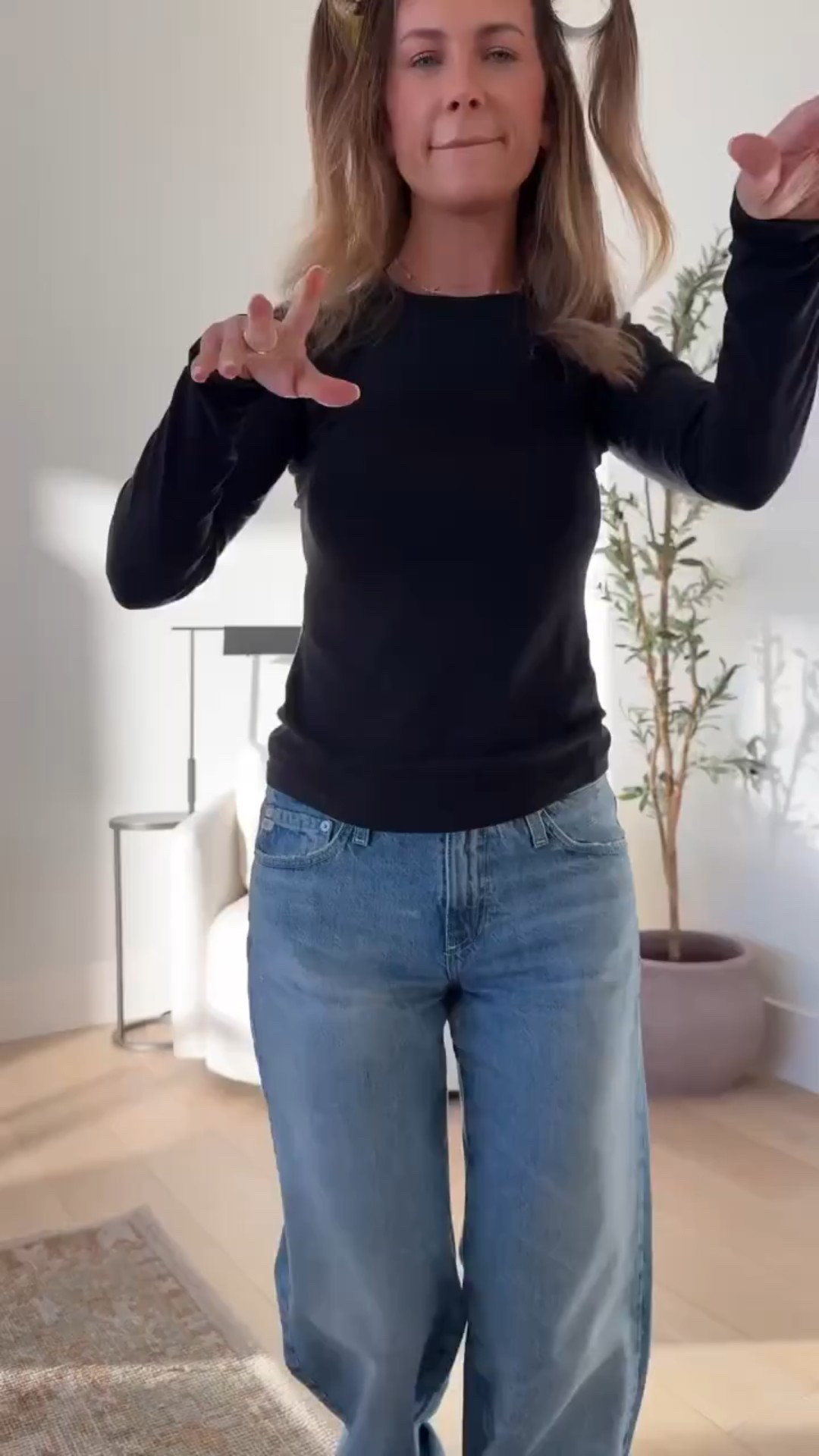 Winter outfit ❄️ 
Amazon oversized sweater
Lululemon top
Amazon skirt
Amazon jacket 
Amazon tights 
Nordstrom boots
Nordstrom AG jeans size 25 
Jcrew coat is on sale! I got size 2

🔍: date night outfit, styling tips, petite style, Amazon slip skirt, Amazon black tights, Amazon oversized sweater, jacket, Nordstrom boots, Ag jeans, lululemon long sleeve shirt, Amazon earrings, Jcrew coat, winter style 

#LTKStyleTip #LTKShoeCrush 

Comment SHOP below to receive a DM with the link to this post on my LTK ⬇ https://liketk.it/540Ou #ltkfindsunder100

#LTKOver40 #LTKootd #LTKHoliday