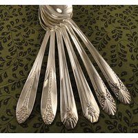 Set 6 Mismatched Deco Floral Spoons Silverplate Teaspoons/Vintage/Wedding/Tea Party/Bridal Shower/Lu | Etsy (US)