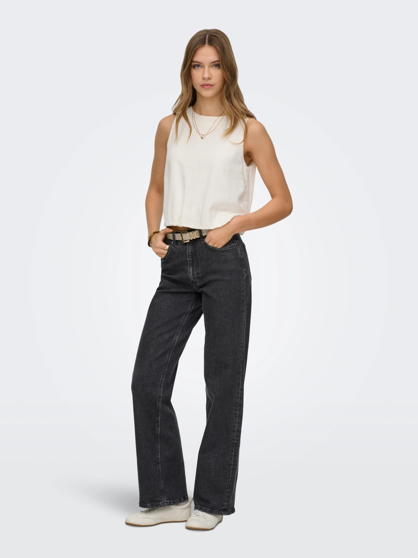 ONLJUICY Hohe Taille Weiter Beinschnitt Jeans | ONLY® | Only.com