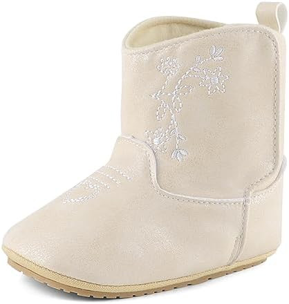 ESTAMICO Baby Girls Embroidery Western Boots | Amazon (US)
