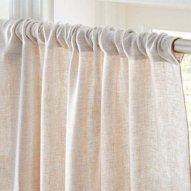 Dos White and Natural Two-Tone Curtain Panel 48"x120 | CB2