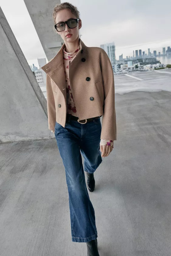 SHORT HIGH COLLAR JACKET | Zara US