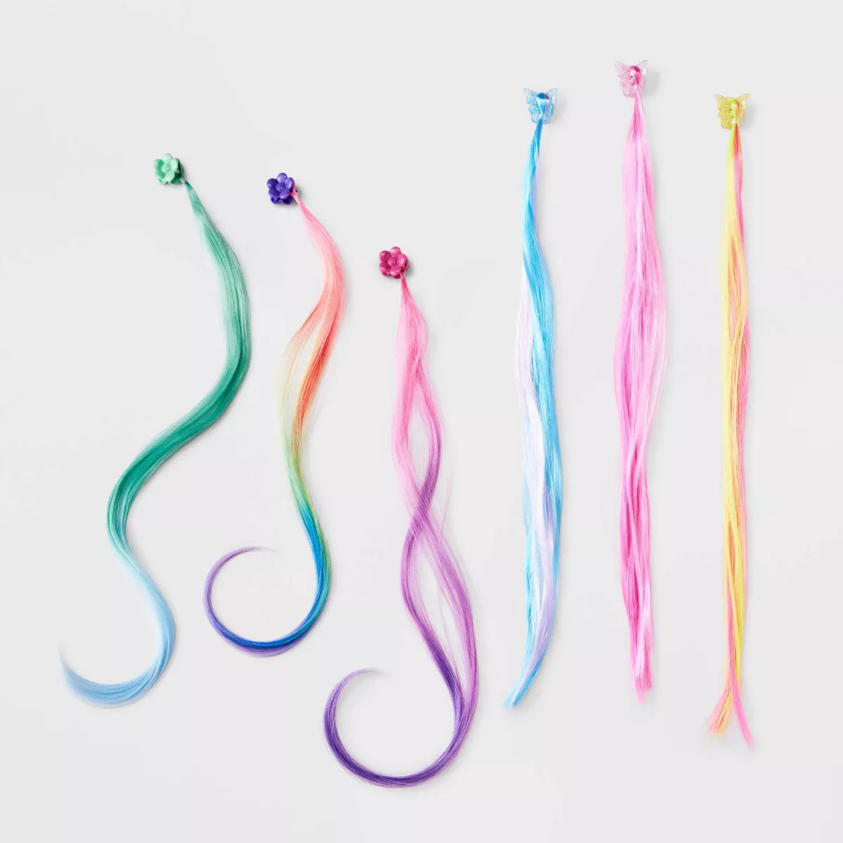 Girls' 6pk Faux Hair Claw Clips - Cat & Jack™ | Target