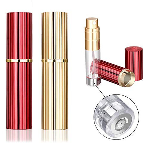 BRILIFLED Travel Atomizer Mini Refillable Empty Spray Perfume Bottle 5ml Portable TSA Scent Pump Case Take It By Air w/o Leaking for Men and Women | Amazon (US)