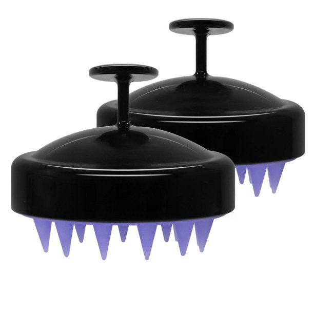 2-Pack Hair Scalp Massager Shampoo Brush, Wet and Dry Hair Scalp Brush with Soft Silicone (Black ... | Walmart (US)
