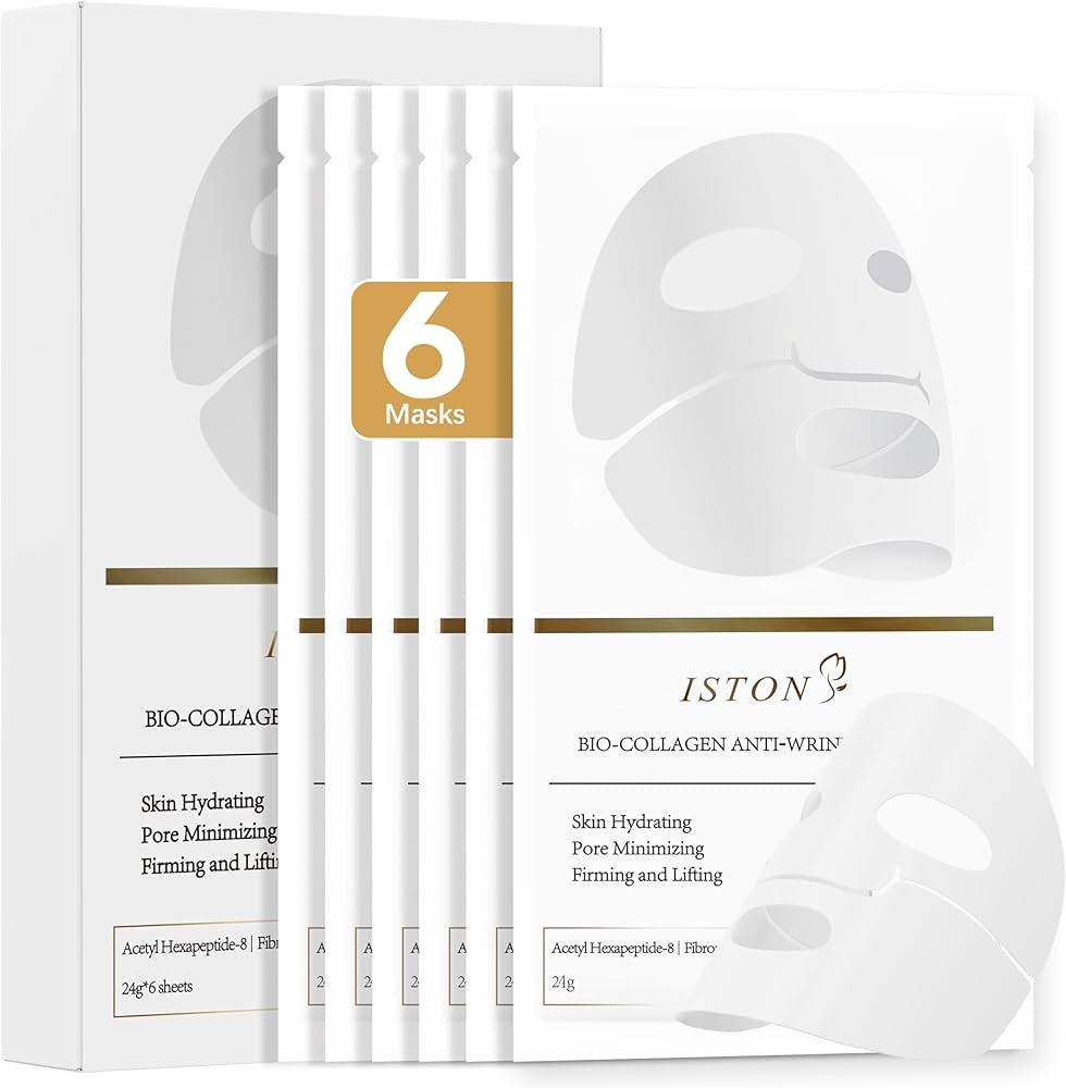ISTON 6 Pack Bio-Collagen Real Deep Anti Wrinkle Lifting Mask,Overnight Hydrating Face Mask for A... | Amazon (US)
