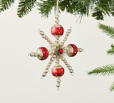 Vintage Glass Beaded Snowflake Ornament | Pottery Barn (US)