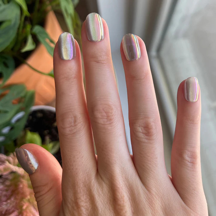 Sheer Lavender Shimmer - Press-On | Extra Short | Round | Olive & June