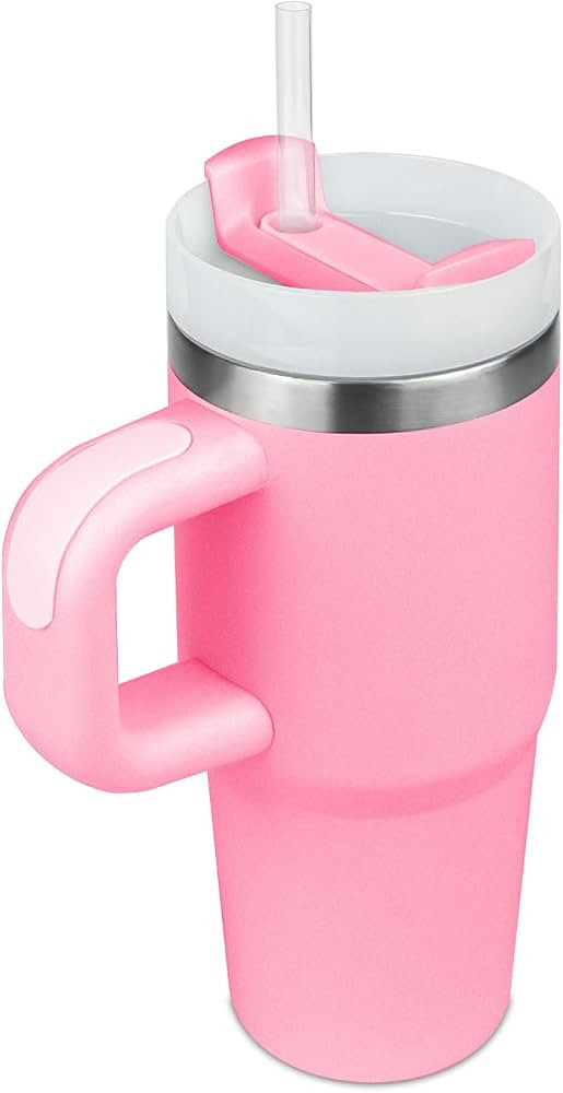 14 oz Tumbler with Handle and Straw, 14oz Tumbler with Lid and Straw for Kids Stainless Steel Tum... | Amazon (US)