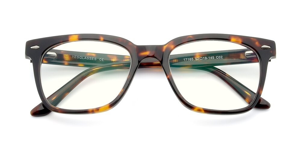 Tortoise Geek-Chic Acetate Square Full-Rim Anti-Blue Light Glasses | Yesglasses
