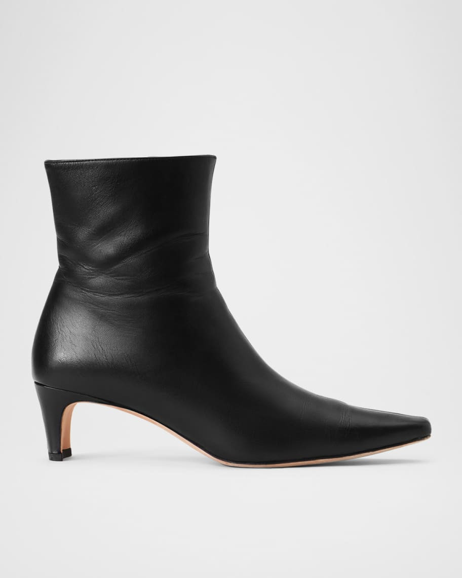 Wally Leather Square-Toe Ankle Booties | Neiman Marcus