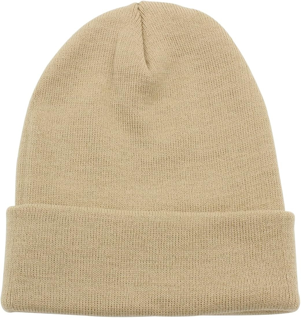 Beanie Men Women - Unisex Cuffed Plain Skull Knit Hat Cap | Amazon (US)