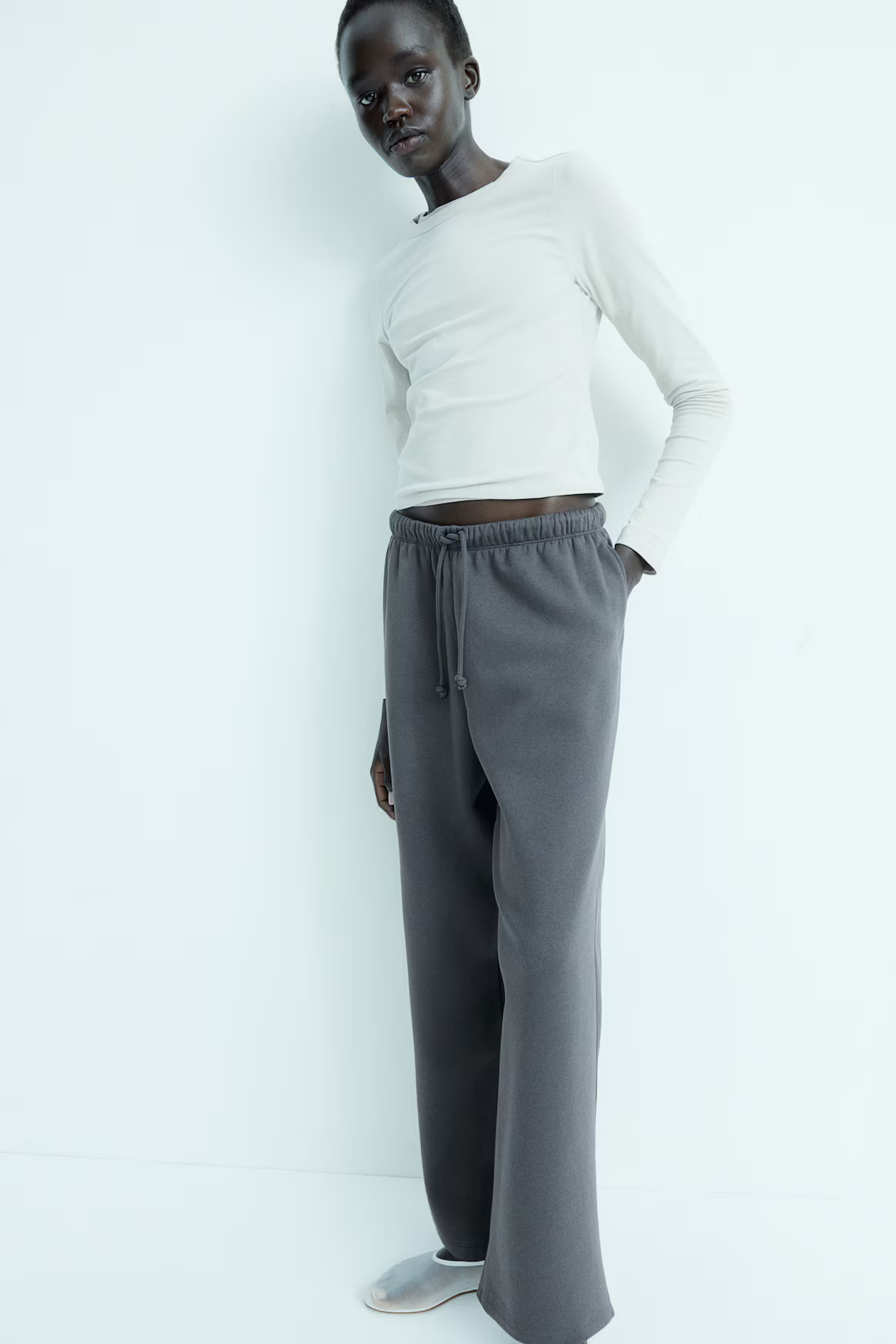 Wide-leg Joggers - Dark gray - Ladies | H&M US | H&M (US + CA)