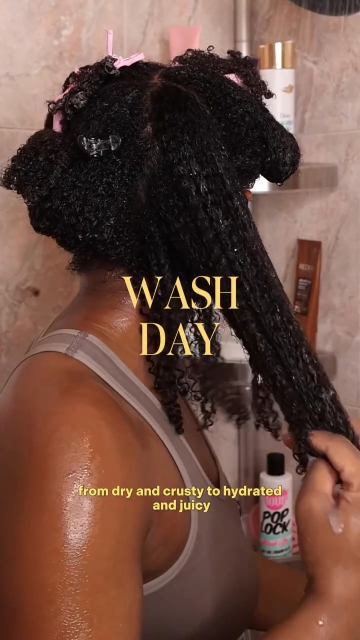 Let’s get into this week’s wash day lineup 💇🏽‍♀️

To Cleanse 
➡️ @joonhaircare Sumac Scalp Scrub: I have been sleeping on scalp care clearly. I’ve had this in my collection for years and have used it here and there. Not because I didn’t like it but because I need saw the need. While it still may not be a need the results say otherwise. No itching for 6 weeks and I didn’t apply any serums or oils to scalp before or during the install. Idk I may be on to something.

➡️ @cecred Detoxifying Shampoo: Since I’ve gotten this I have been reaching for it whenever I need to clarify, especially coming out of a protective style. I love how it lathers and distributes easily through my hair despite how dirty my hair wash. 

➡️ @dove Scalp+ Hair Therapy Hydrating Shampoo: I love following up a clarifying shampoo with a moisturizing one. I love this one from dove. It glides so easily onto my hair. It feels moisturizing, I can gently finger detangle with it and the lather is top tier.

To Condition 
➡️ @dove Scalp+ Hair Therapy Hydrating Conditioner: this lightweight rinse out conditioner provides amazing slip. I love using it when I know I may struggle with tangles. I.e. after a protective style. It melts my knots away, perfect for detangling.

To Leave-in
 ➡️ @redken All Soft Mega Curls Hydra Melt Leave-In Treatment: I haven’t picked this one up in a while. But my hair was really dry coming out of a protective style so I wanted lock in the moisture and hydration with this leave-in. My hair ate this up. 

Have you tried any of these products? 
#washday #naturalhairproducts #naturalhair #curlyhairroutine