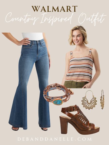 This country-style inspired look from Walmart will have you ready for all those Summer country concerts!! This knit shirt could be layered for so many different looks.

#LTKSeasonal #LTKFestival #LTKMidsize