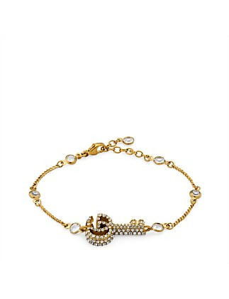Gucci Double G Key Bracelet With Crystals | David Jones | David Jones (Australia & New Zealand)