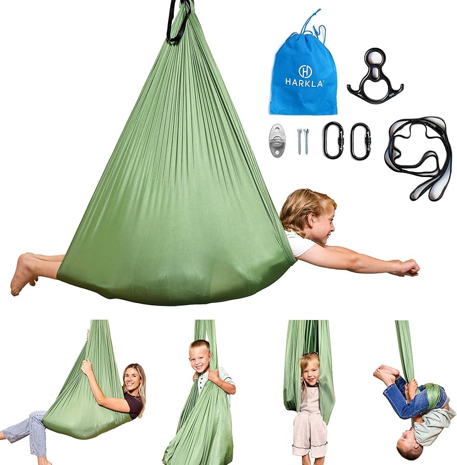 Harkla Sensory Swing for Kids & Adults - Holds 300lbs, Indoor Sensory Swing for Hug Like Calming ... | Amazon (US)