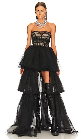 Paula Gown | Black Strapless Gown | Tulle Dress | Tiered Dress | Sexy Dress | Revolve Clothing (Global)