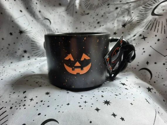 Pumpkin Mug  Speckled Ceramic Halloween Cup  Jack O Lantern - Etsy | Etsy (US)