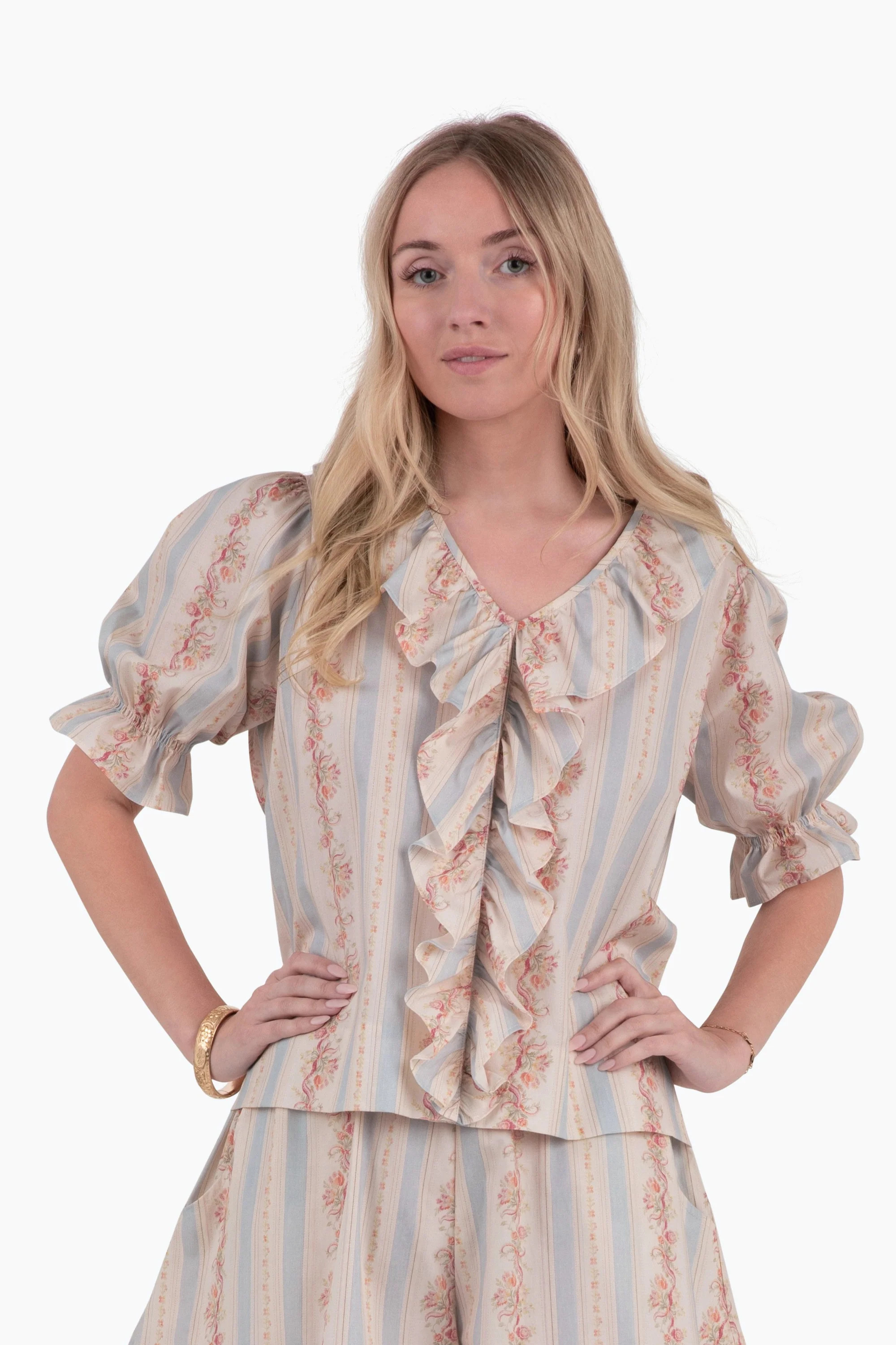 Pretty in Peace Top - Georgette Stripe | Quiet Culture