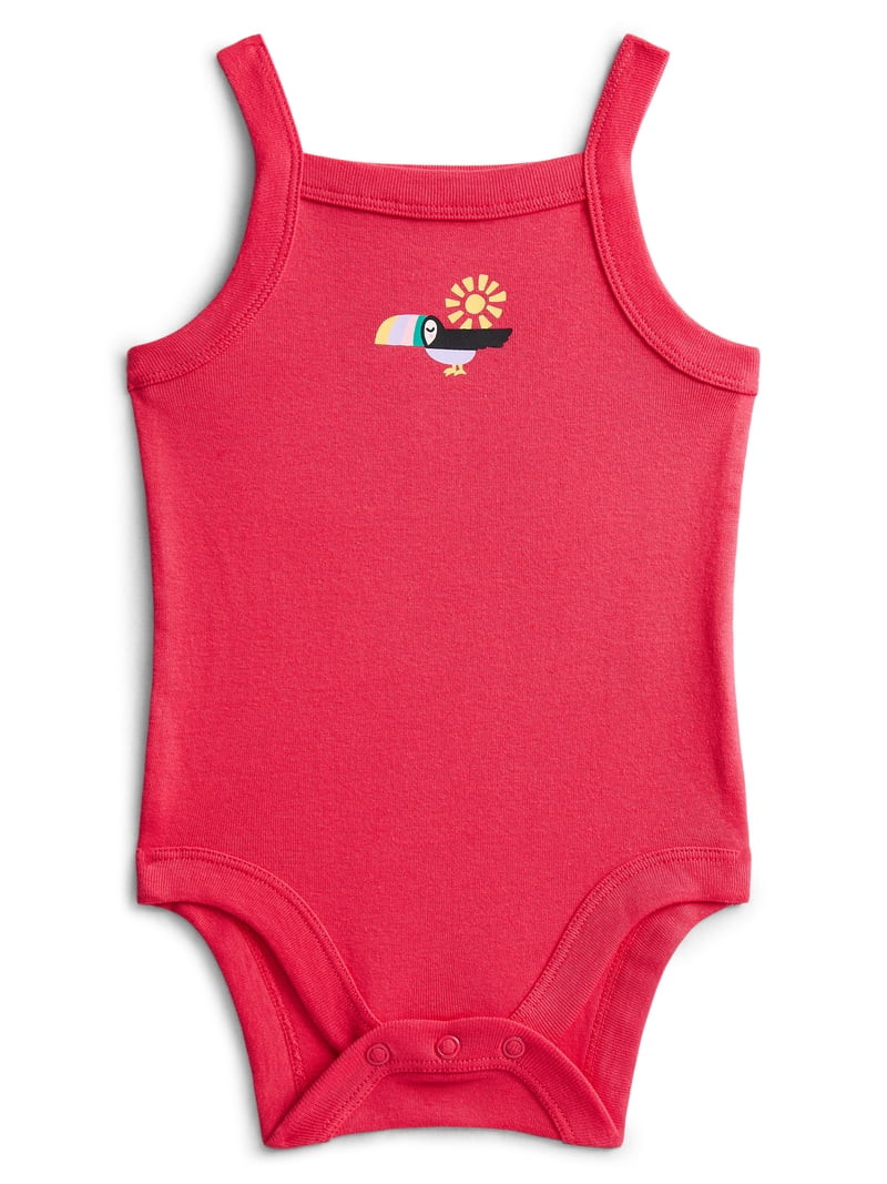 Wonder Nation Baby Girls' Tank Bodysuit, Sizes 0M-24M | Walmart (US)