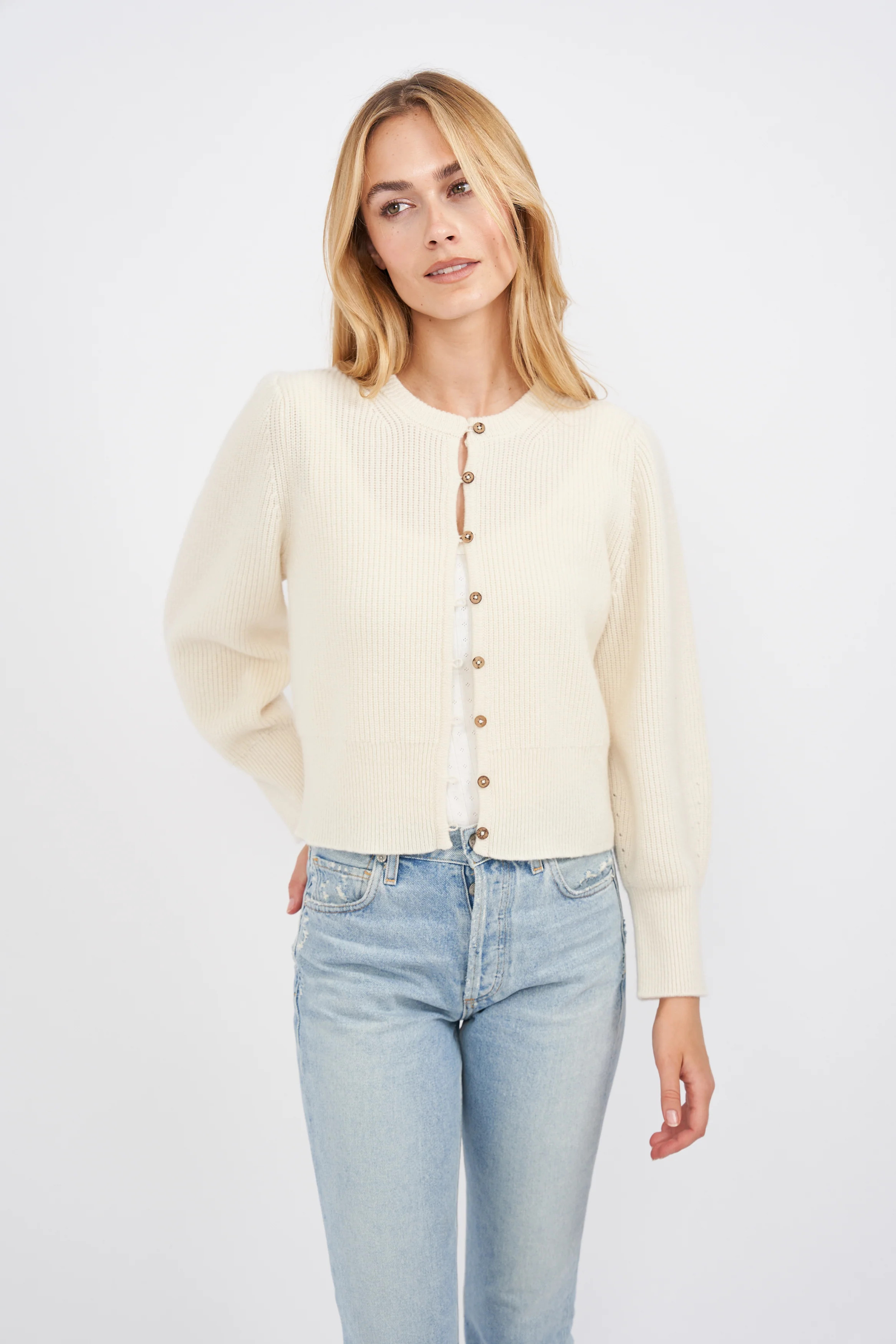 Cashmere Cardigan - Ivory | Marea