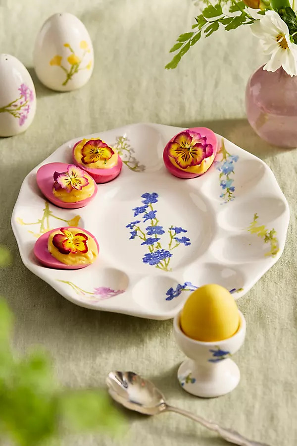 Colorful Floral Egg Plate | Anthropologie (US)